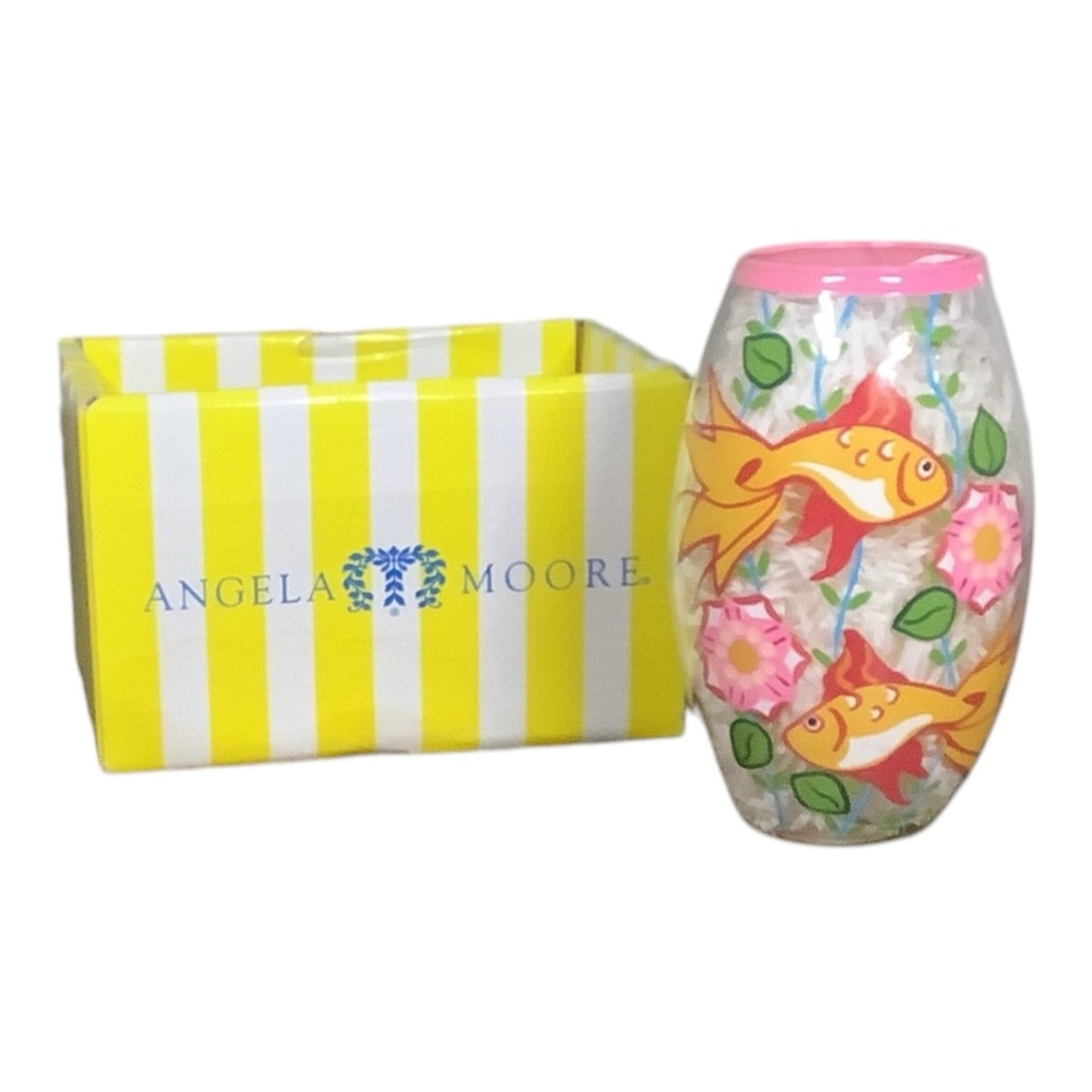 Angela Moore Hand Painted Decorative Vase